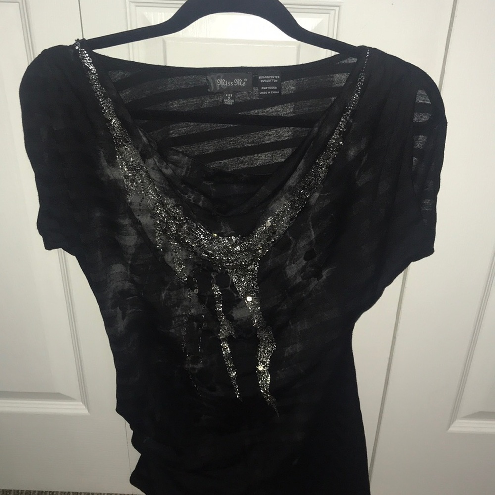 Miss Me black short sleeve shirt